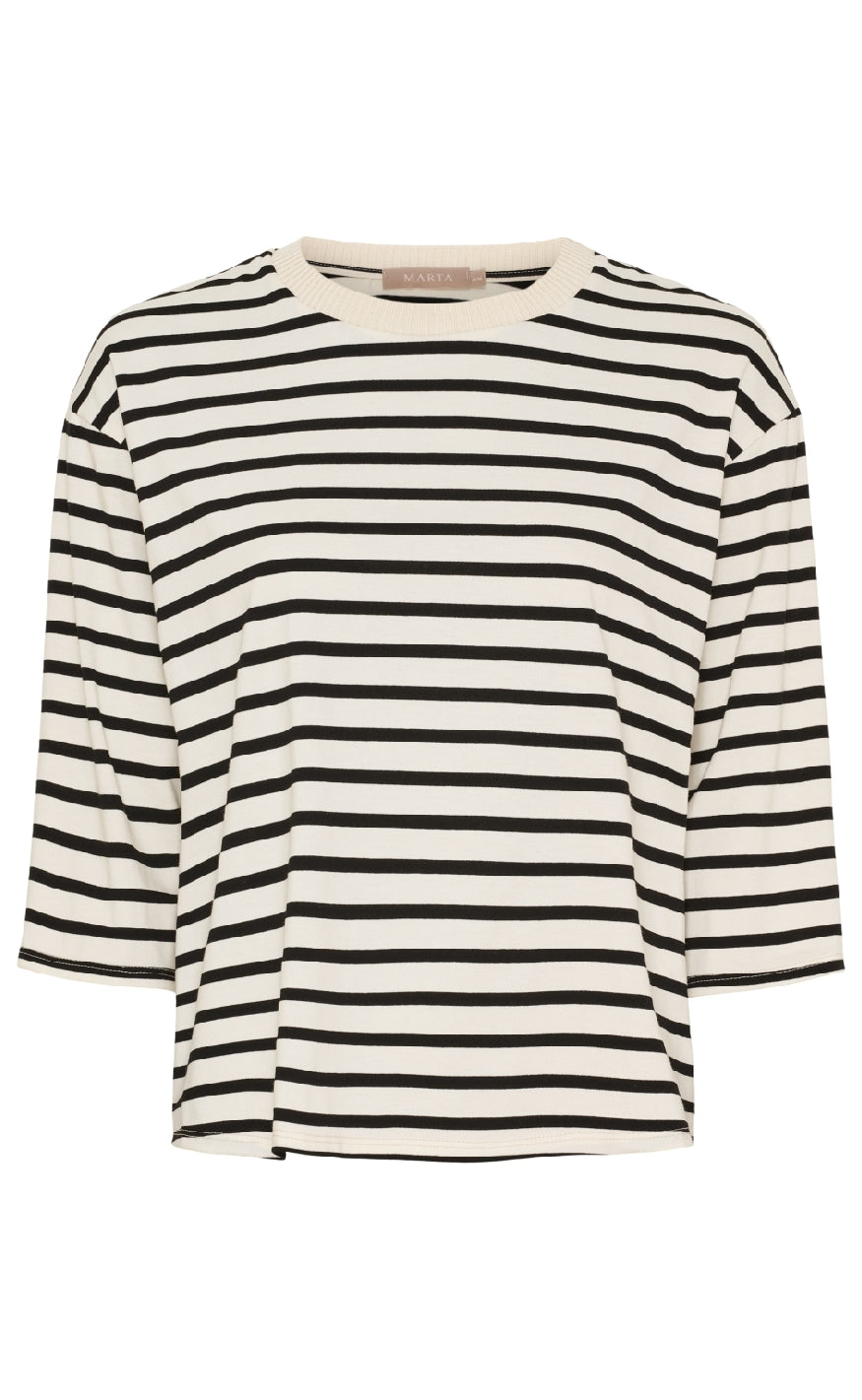 Marta Du Chateau  -shirt Brooklyn Beige Black