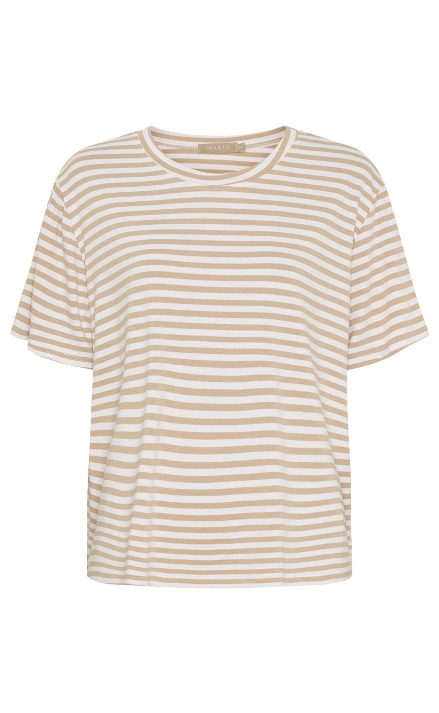 Marta Du Chateau Tee Enrica Beige Stripe