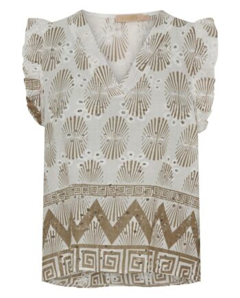 Marta Du Chateau Top Juliane White Camello
