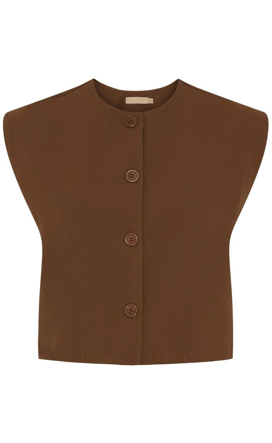 Marta Du Chateau Vest Smilla Dark Brown
