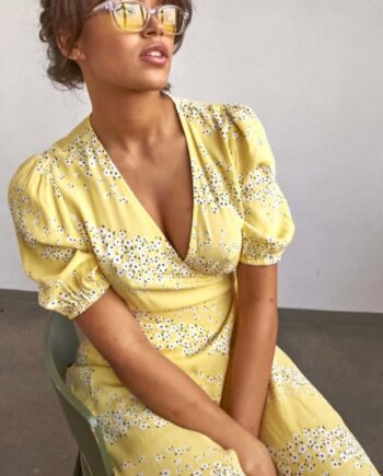 Mbym Kjole Angelo Yellow Print