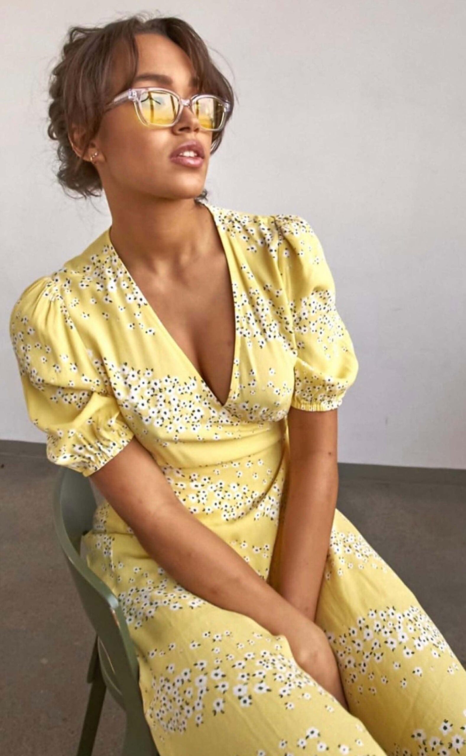 Mbym Kjole Angelo Yellow Print