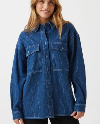 Moves Skjorte Deninna Medium Blue