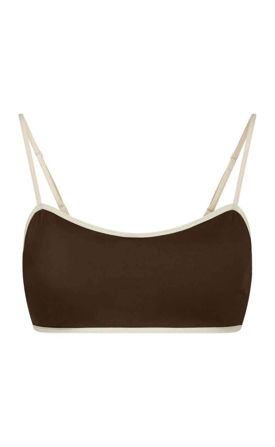 Neo Noir Bikini Overdel Fia Solid Dark Brown Creme