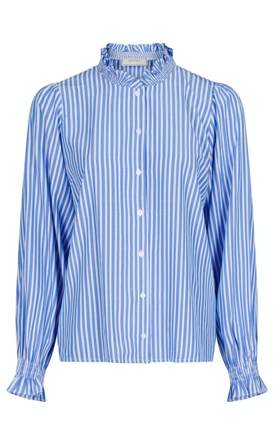 Neo Noir Bluse Brianna Blue Stripe