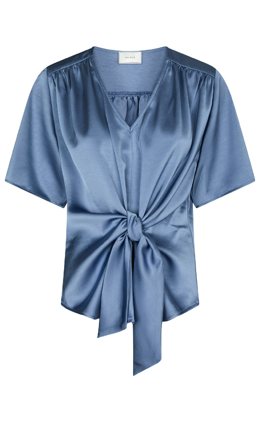 Neo Noir Bluse Casadia Heavy Sateen Smoke Blue