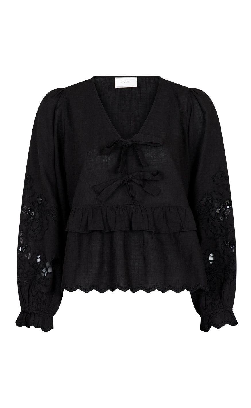 Neo Noir Bluse Eden Embroidery Black