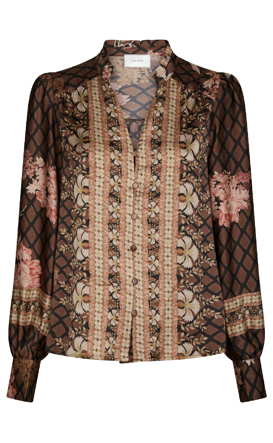 Neo Noir Bluse Massima Botanical Black