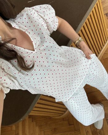 Neo Noir Bluse Rosalie Heart White