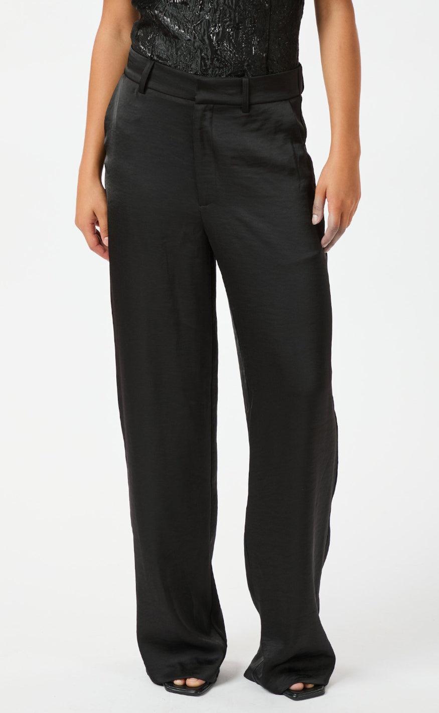Neo Noir Bukser Emmett Heavy Sateen Black