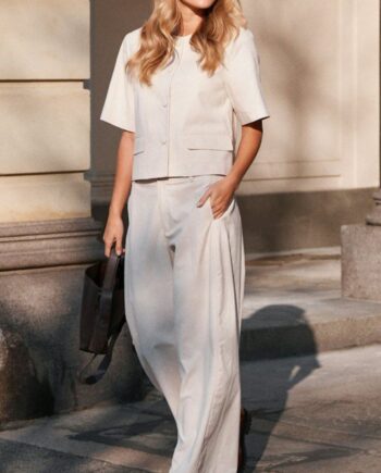 Neo Noir Bukser Essiall Linen Creme