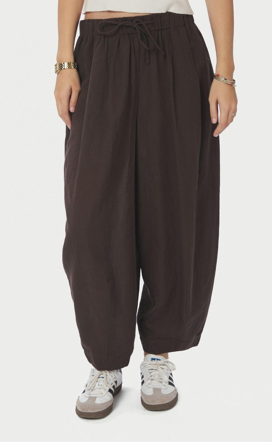 Neo Noir Bukser Prina Linen Dark Brown