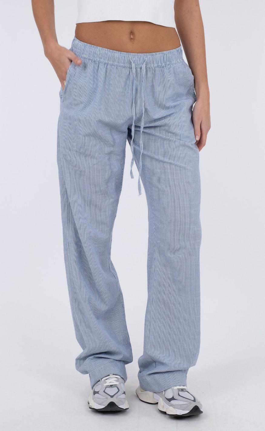 Neo Noir Bukser Sonar Mini Stripe Blue