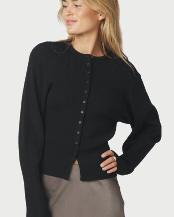 Neo Noir Cardigan Briano Stitch Knit Black