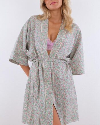 Neo Noir Kimono Somora Floral Light Green