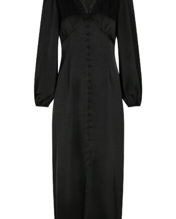 Neo Noir Kjole Anio Heavy Sateen Black