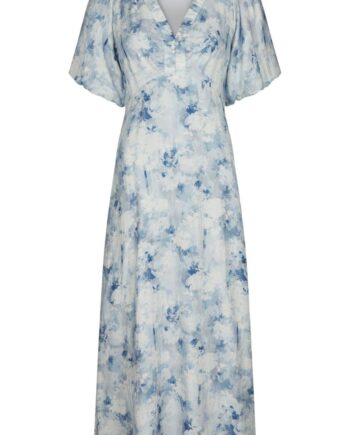 Neo Noir Kjole Illana Floral Blue