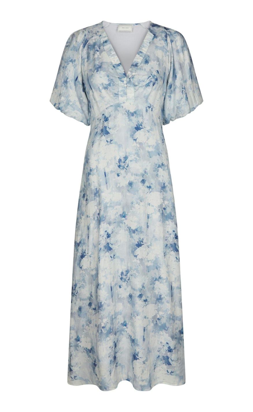 Neo Noir Kjole Illana Floral Blue