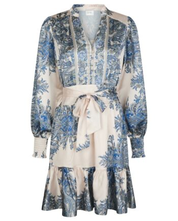 Neo Noir Kjole Malfida Paisley Ash Blue