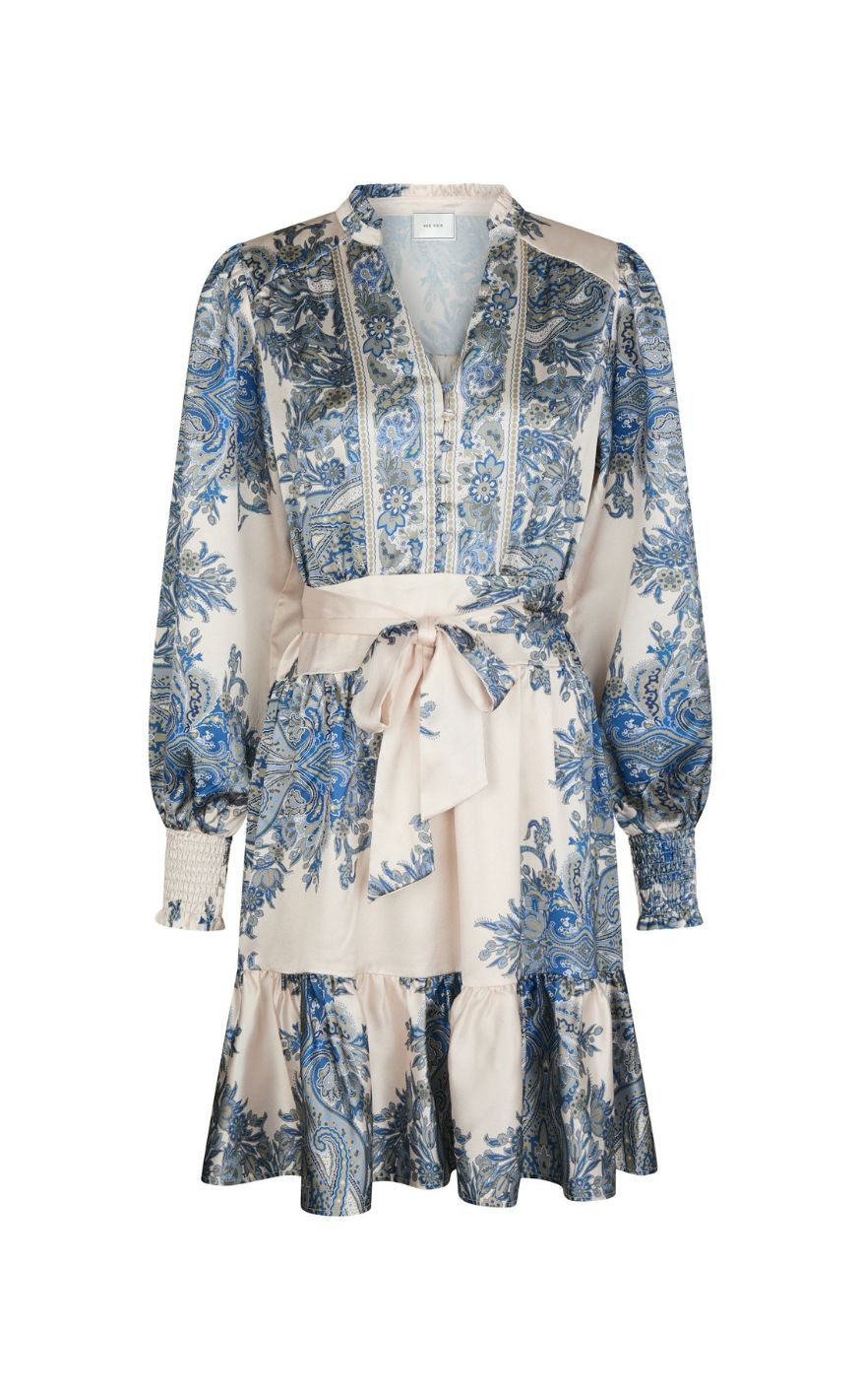 Neo Noir Kjole Malfida Paisley Ash Blue