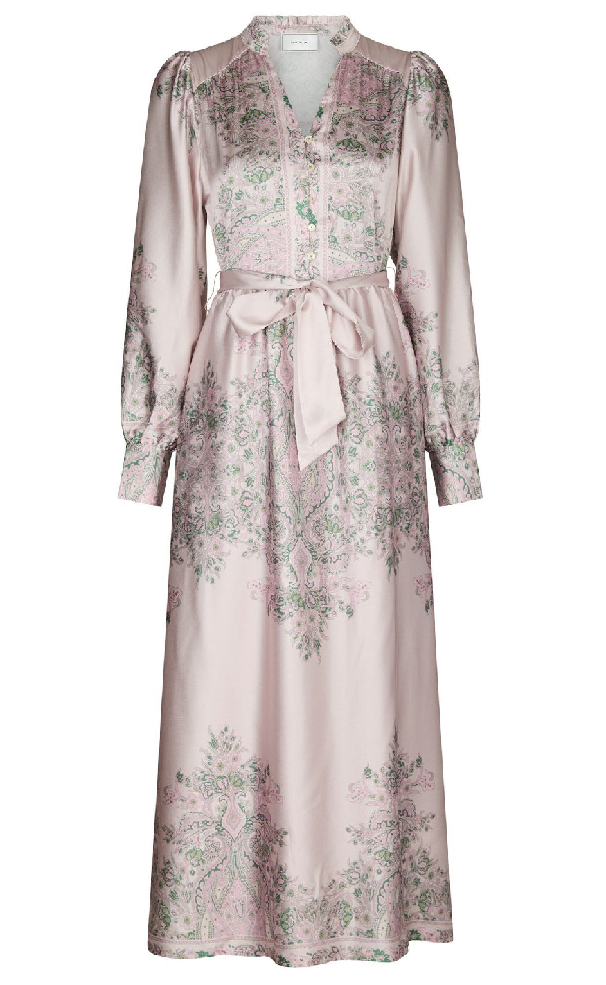 Neo Noir Kjole Nova Paisley Border Rose