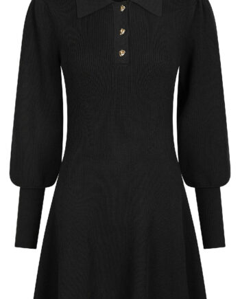 Neo Noir Kjole Polli Rib Black