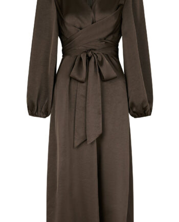 Neo Noir Kjole Rimini Heavy Sateen Dark Brown