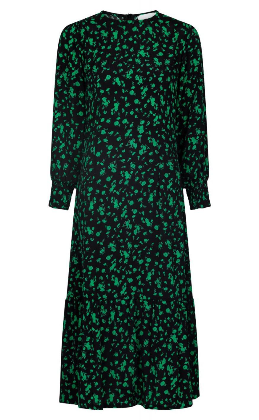 Neo Noir Kjole Vika Shade Green Flower