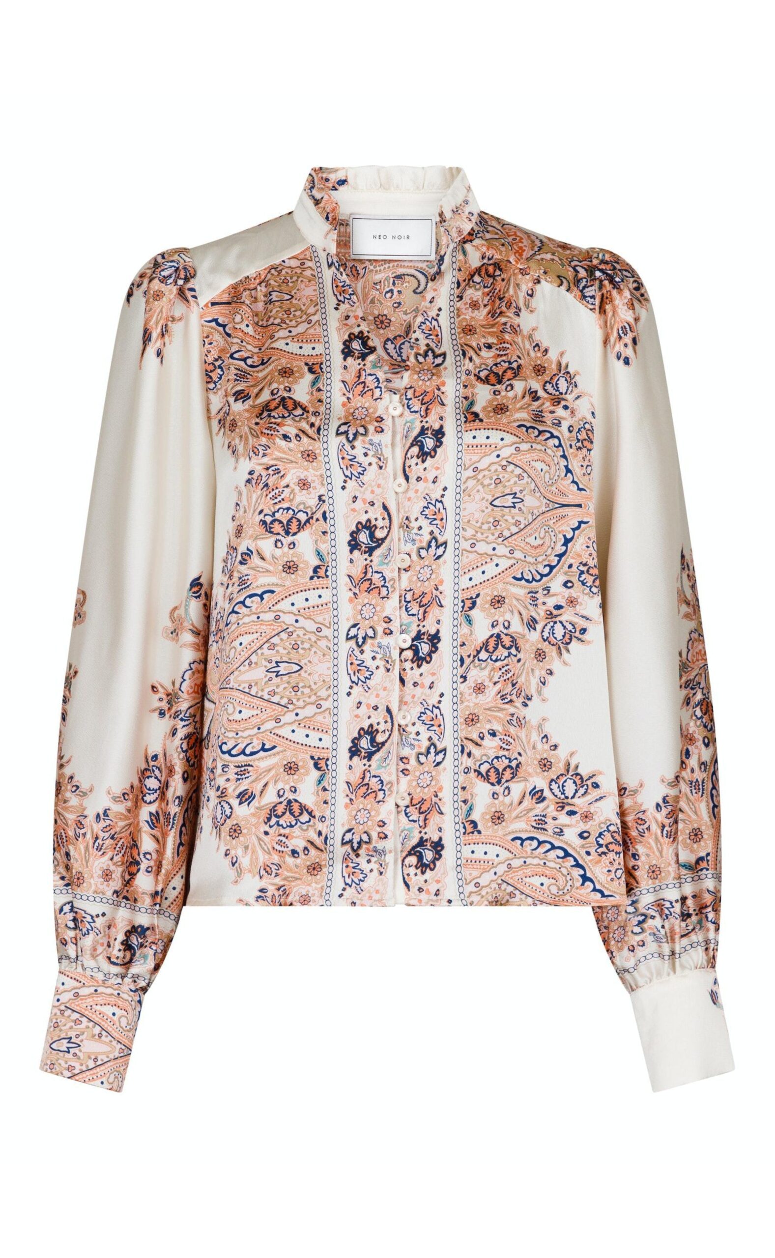 Neo Noir Skjorte Massima Paisley Creme