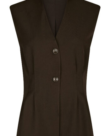 Neo Noir Vest Finna Structure Dark Brown