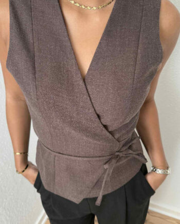 Neo Noir Vest Samara Brown Melange