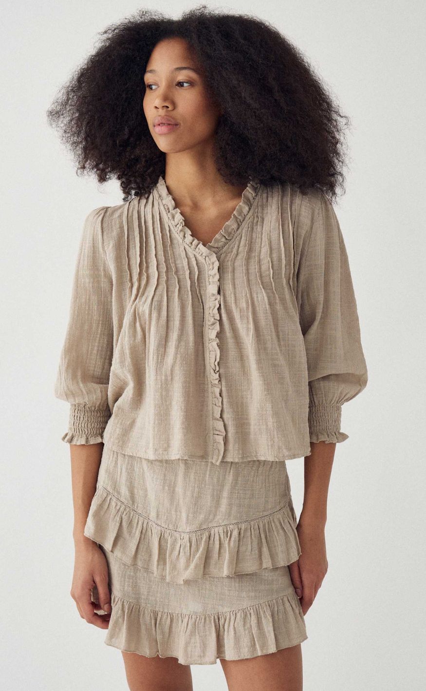 Noella Bluse Marin Grey Ivory