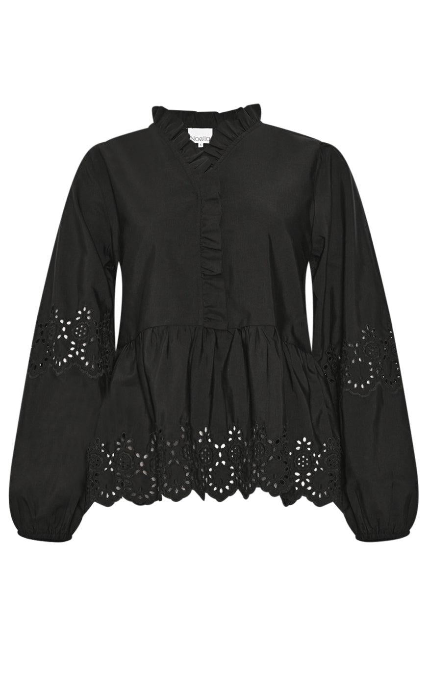 Noella Bluse Matti Black Broderie