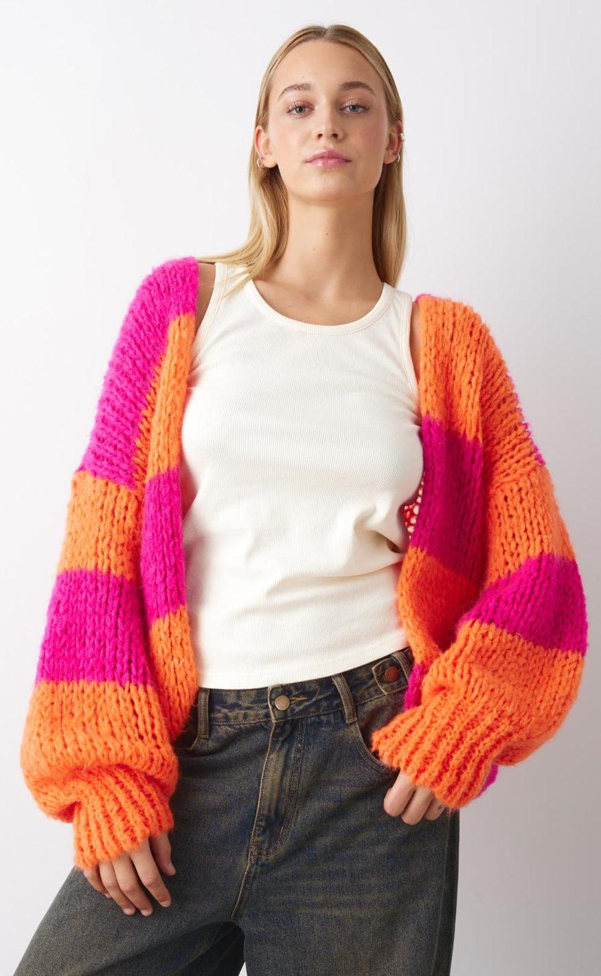 Noella Cardigan Fora Orabel Pink Stripe