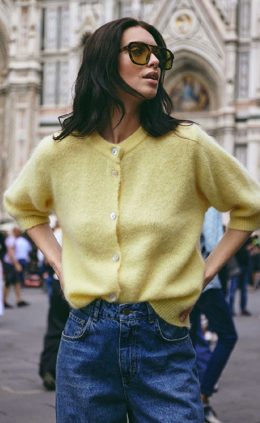 Noella Cardigan Kae Ss Light Yellow