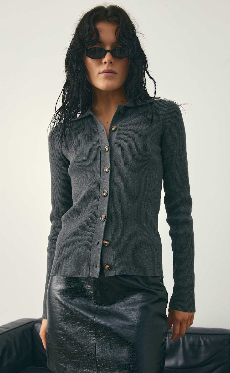 Noella Cardigan Livanna Knit Medium Grey Mel