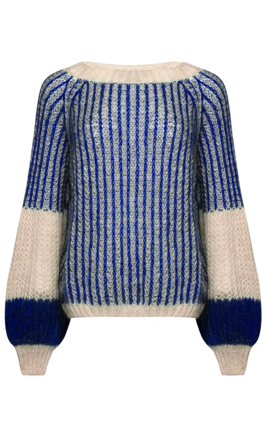 Noella Sweater Liana Cream Cobalt Blue