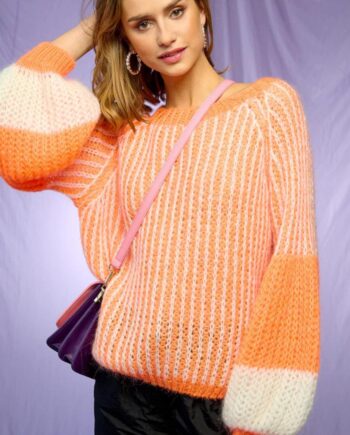 Noella Sweater Liana Orange White