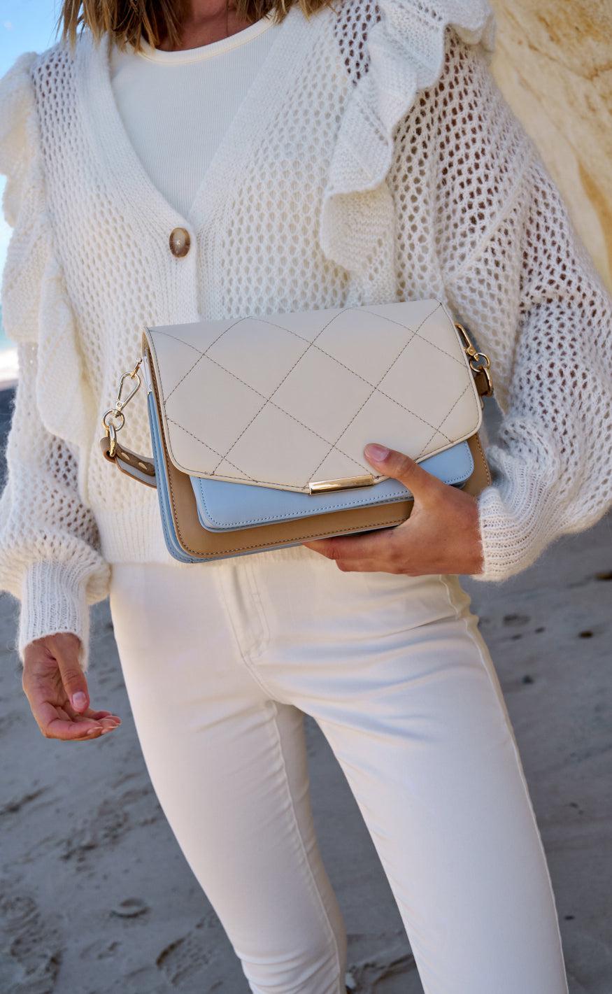 Noella Taske Blanca Multi Compartment Offwhite Light Blue Camel