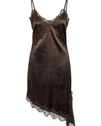 Noisy May Kjole Sofie Satin Chocolate Brown