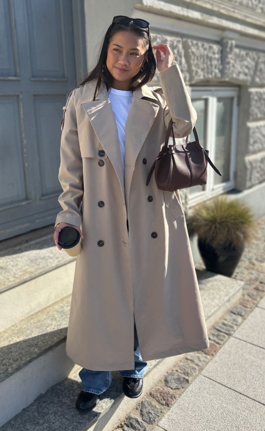Notyz Jakke Regnjakke Trenchcoat Sand