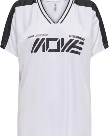 Only Bluse Bella Sport  -neck Bright White Move In Black