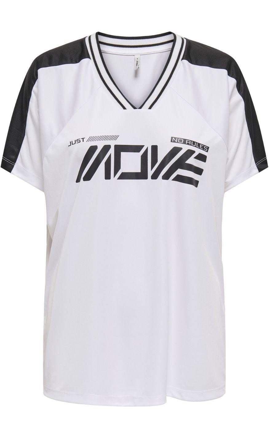 Only Bluse Bella Sport -neck Bright White Move In Black