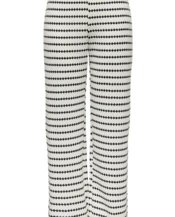 Only Bukser Eva Stripe Cloud Dancer Black