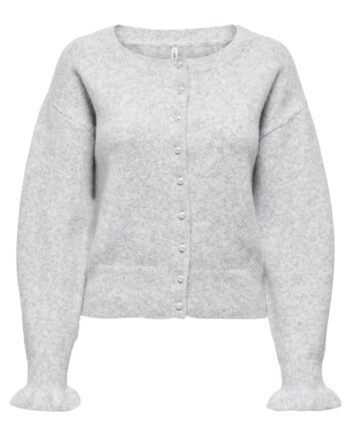 Only Cardigan Rima Light Grey Melange Pearl Button