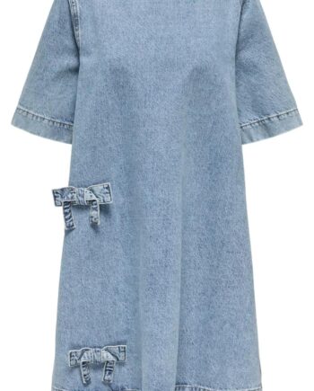 Only Kjole Gigi Bow Light Blue Denim