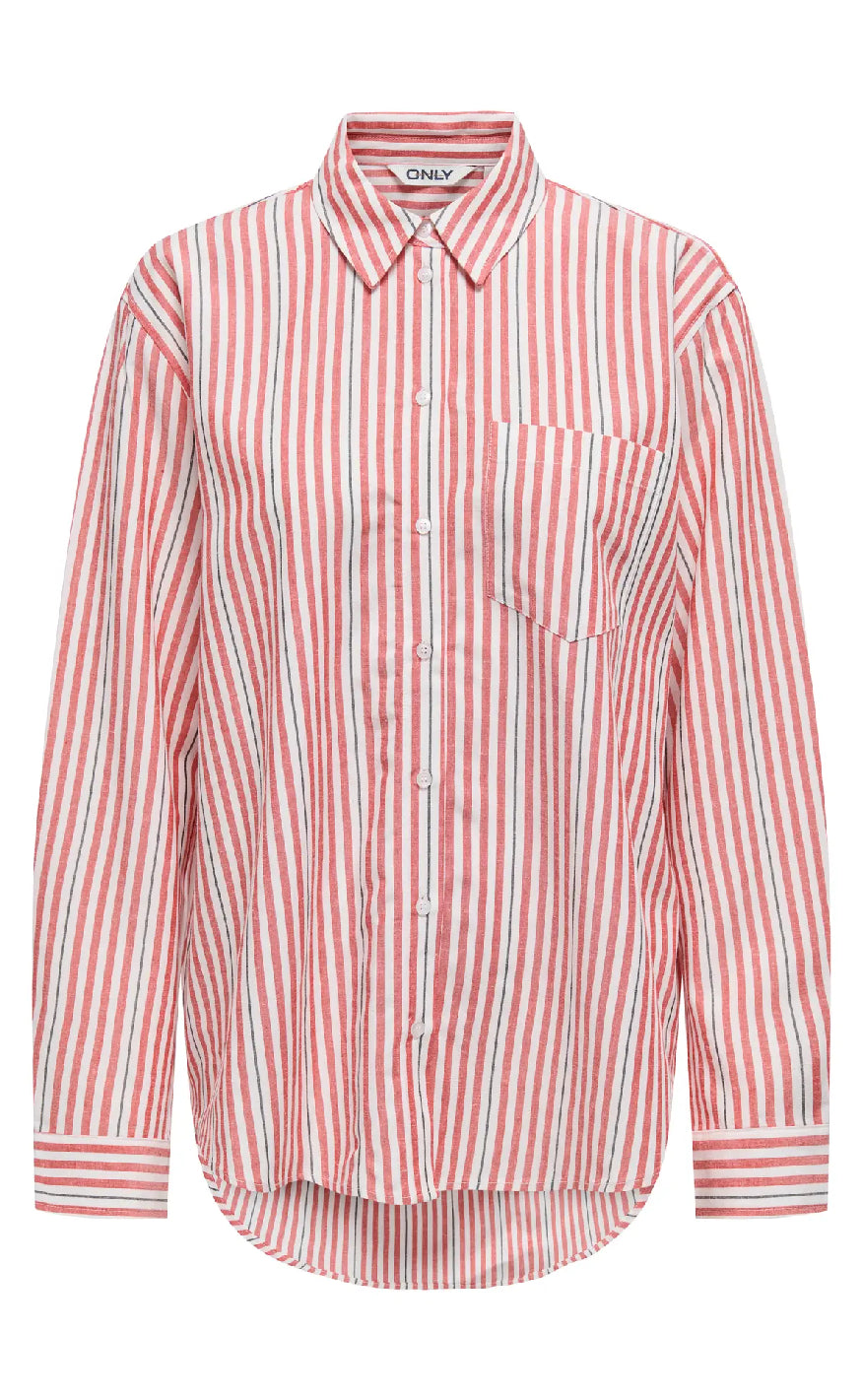 Only Skjorte Windy Life Cloud Dancer High Risk Red Black