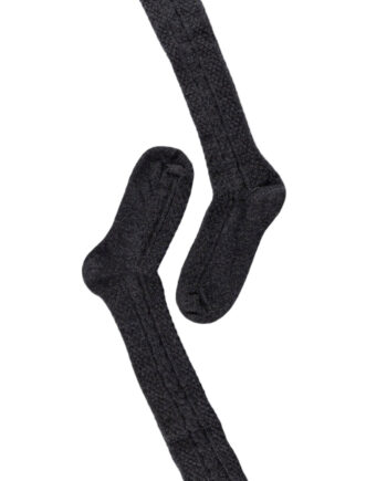 Oroblu Strømper Note Wool Cable Knee High Antracite