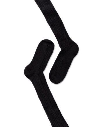 Oroblu Strømper Note Wool Cable Knee High Black