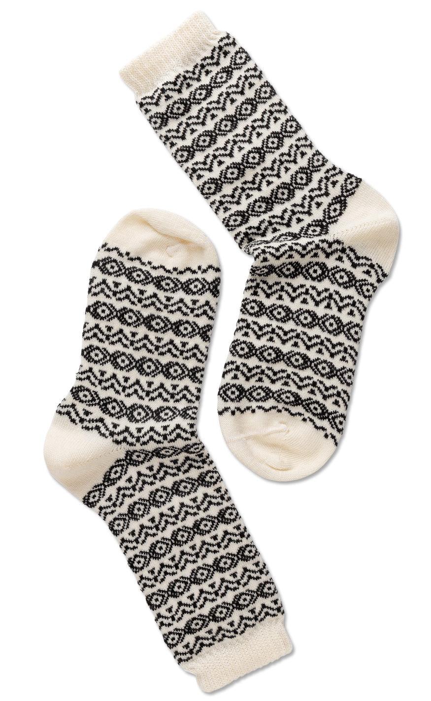 Oroblu Strømper Woman Wool Pattern Off White   Black